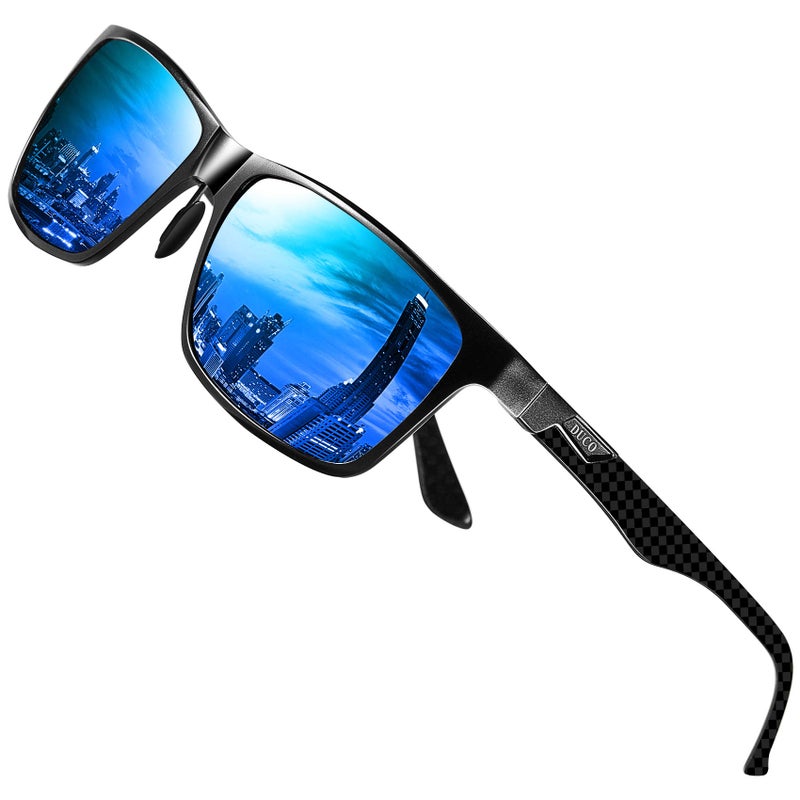 DUCO Mens Sunglasses Polarized Rectangle Sunglass for Men Lightweight Carbon Fiber UV400 Protection 8206 - Image 1